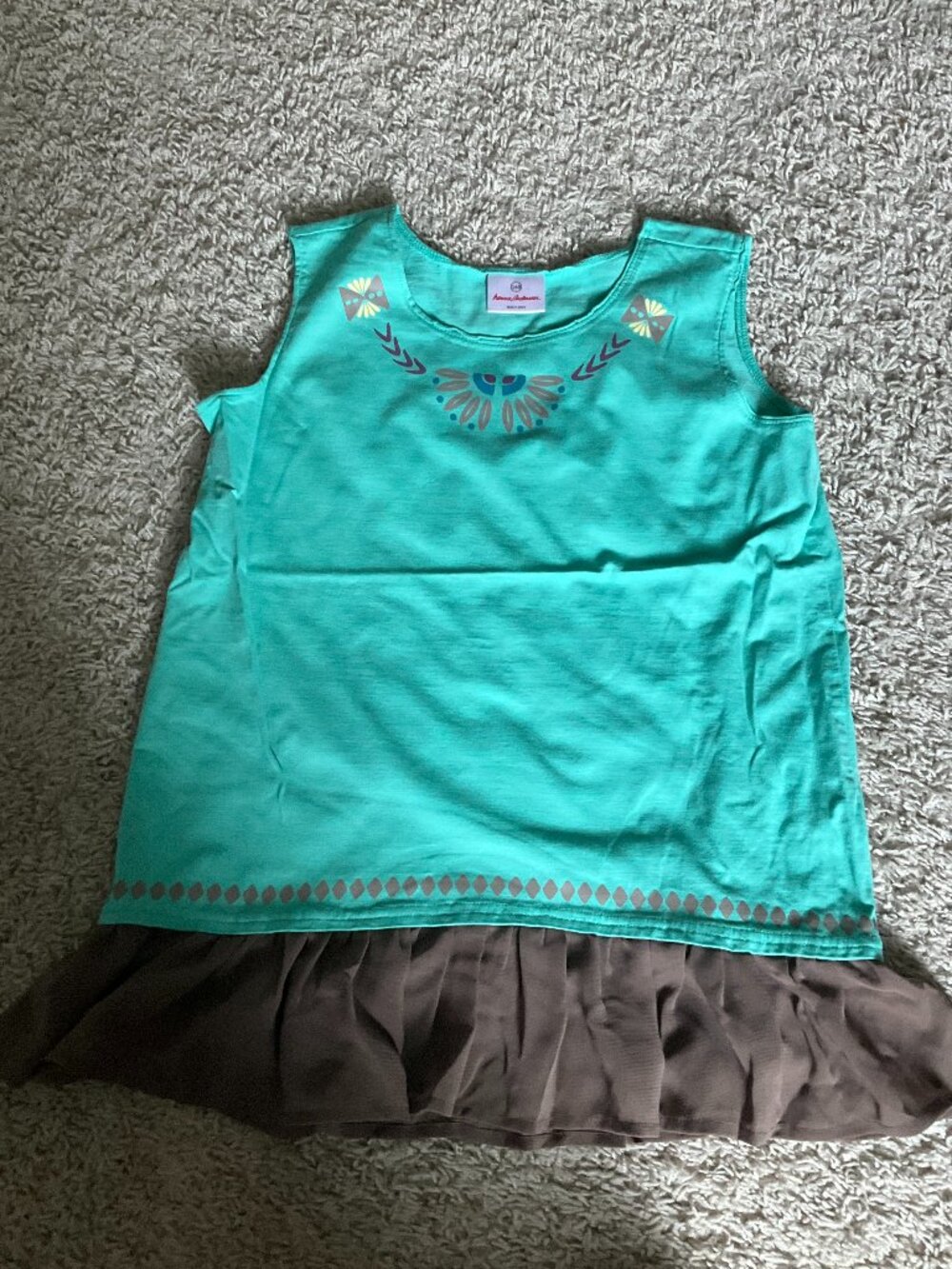 Hanna Andersson tank top with peplum ruffle hem. Size: 160 (US 14).